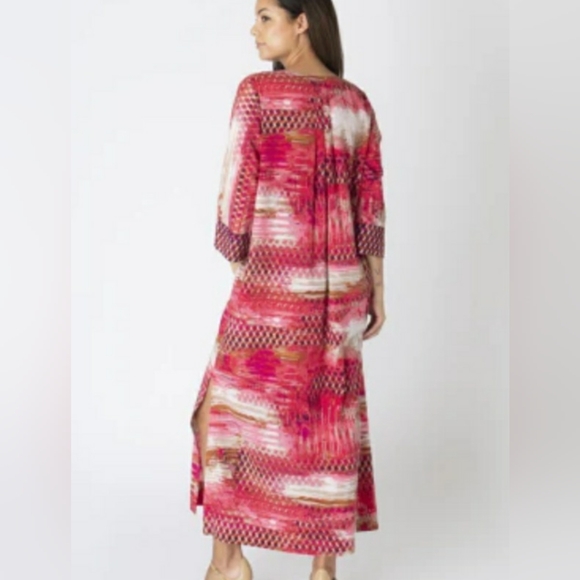 Oscar De La Renta Maxi Long Boho Tunic Sz M - Picture 2 of 8